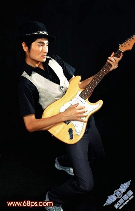 Photoshop打造舞台灯光效果吉他手