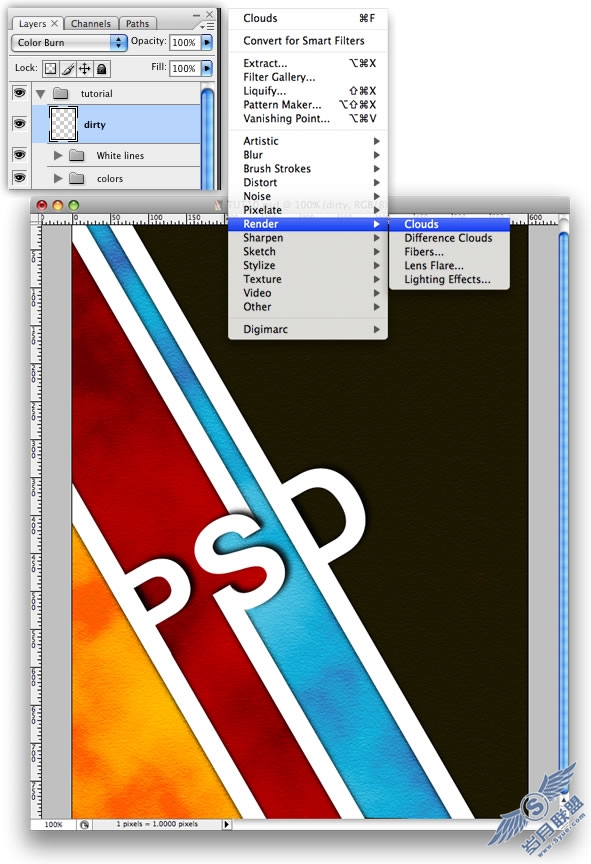 Photoshop绘制质感污染特效的PSD海报