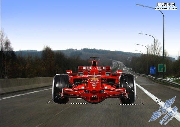 Photoshop照片合成教程:着火的疯狂F1赛车