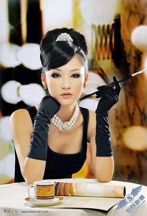 Photoshop照片处理:制作陈旧的淡黄色美女照片【图】_