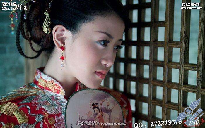 Photoshop照片处理:调色出橙黄肤色古典美女【图】_