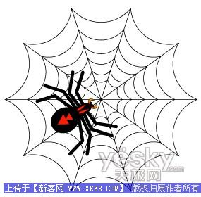 万圣节用Illustrator绘蜘蛛网和蜘蛛1_天极设计在线