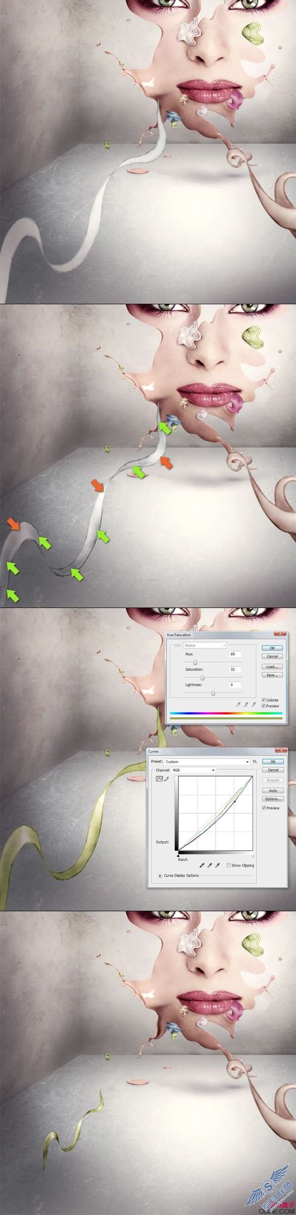 Photoshop插画教程:制作抽象的脸(三)【图】_
