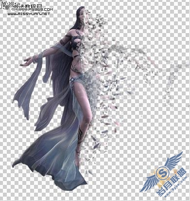 PhotoShop合成正在消失的美女