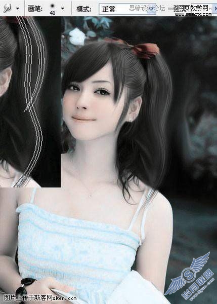 Photoshop照片仿手绘教程:另类色调美女照片