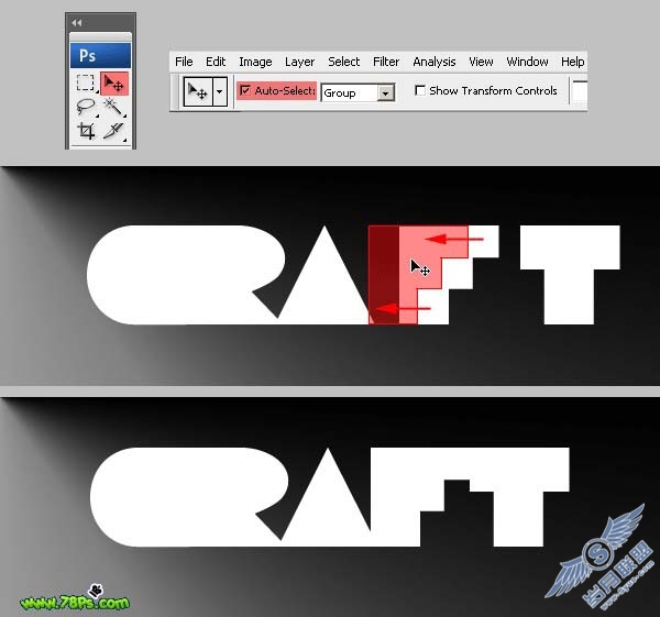 Photoshop制作漂亮的剪纸字效果