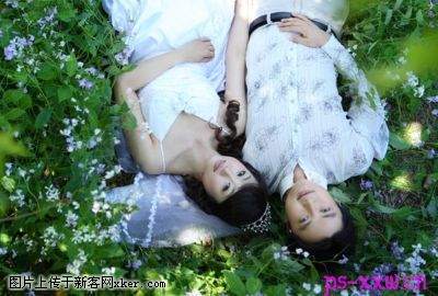 Photoshop调制出紫色婚纱照效果