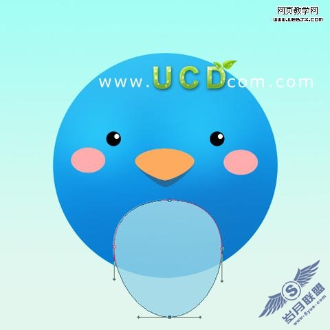Photoshop教程:绘制可爱的卡通小鸟图标