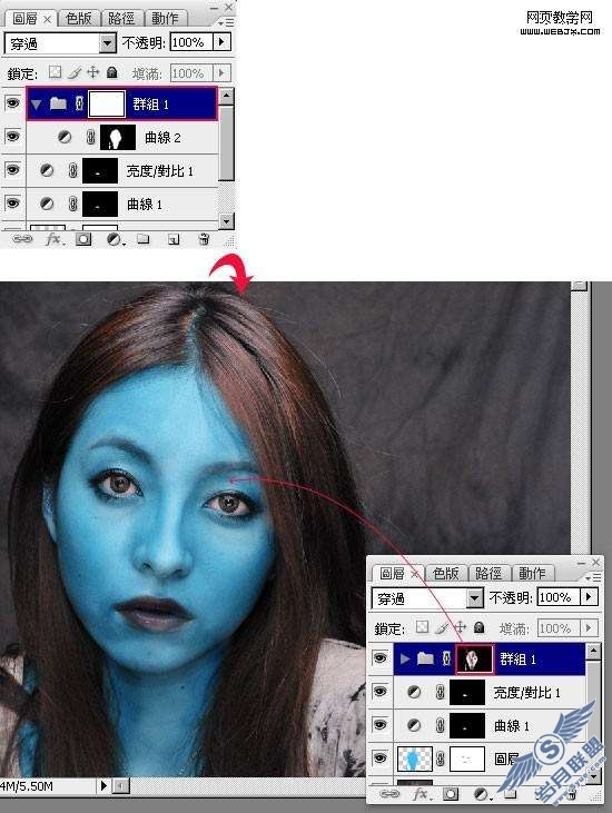 Photoshop处理人物头像成阿凡达电影中外星人【图】_