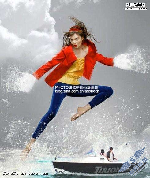 Photoshop照片处理:合成海上踏浪效果【图】_