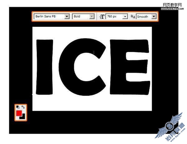 Photoshop教程:打造冰冻的冰雪文字效果