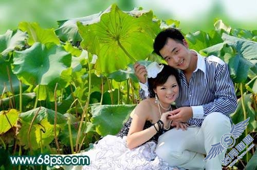 Photoshop调出情侣照片淡淡的青灰色