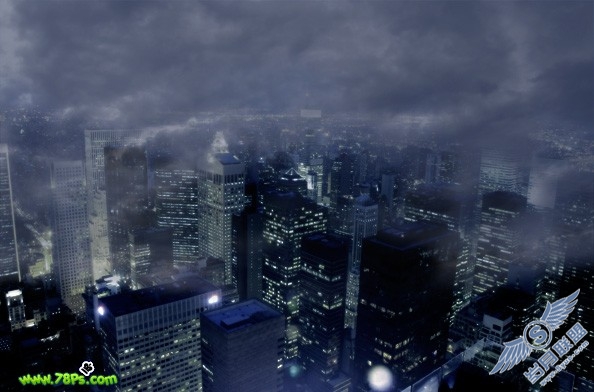 PhotoShop教程:制作合成城市夜空中蝙蝠侠效果
