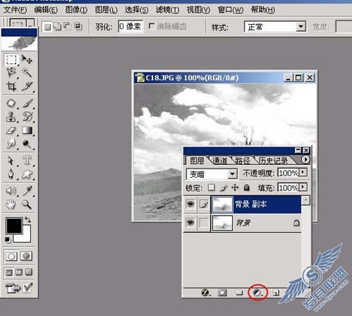 Photoshop处理图片为淡墨效果