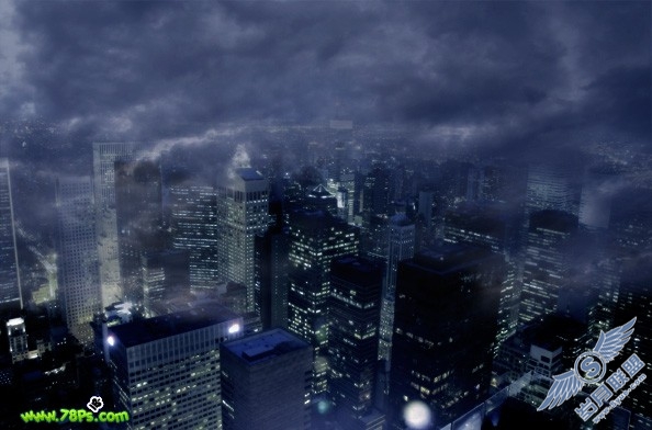PhotoShop教程:制作合成城市夜空中蝙蝠侠效果