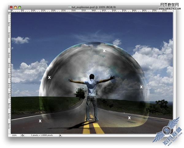 Photoshop经典合成教程:人的能量推翻汽车