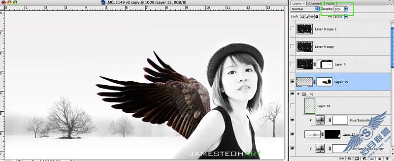 Photoshop合成梦幻的天使教程_
