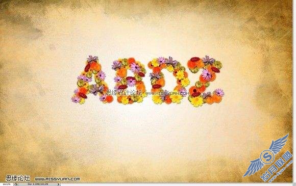 photoshop制作漂亮的花朵文字