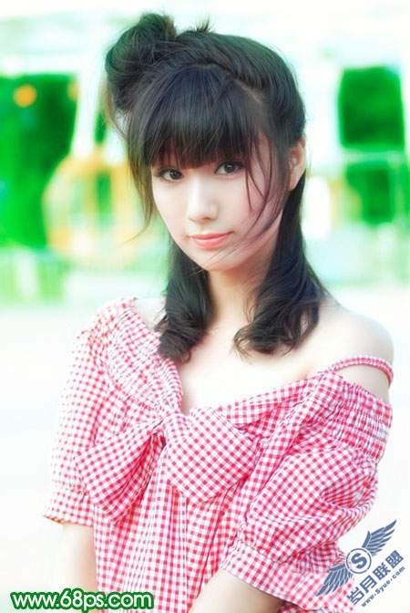 Photoshop调出粉嫩色的美女照片