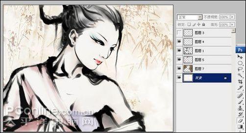 AdobePhotoshopCS3打造水墨风格美女(2)