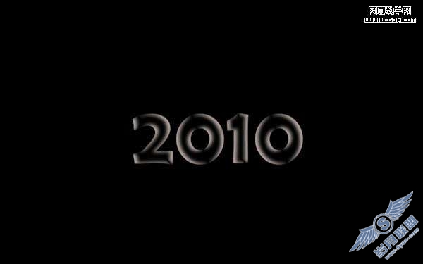 Photoshop文字特效:制作新年2010银色文字特效【图】_