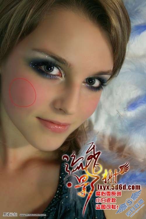 photoshop美容教程:打造美女紫色魔幻亮丽彩妆【图】_