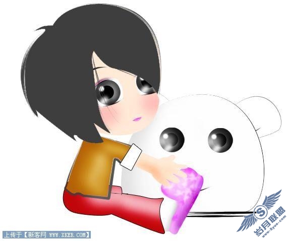 Photoshop鼠绘超可爱的卡通娃娃