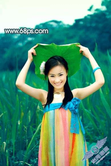 Photoshop照片处理:调出古典暗黄色外景美女照片【图】_