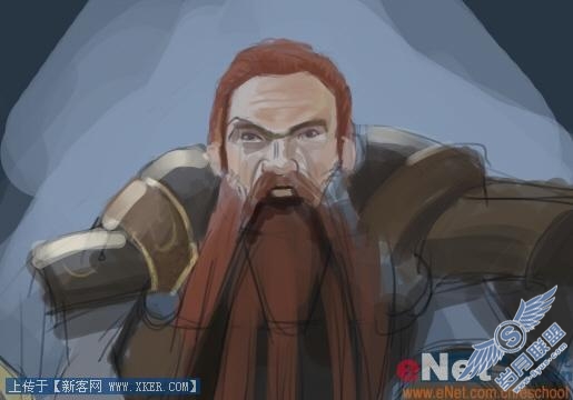 教你Photoshop手绘魔兽世界里的矮人战士(2)
