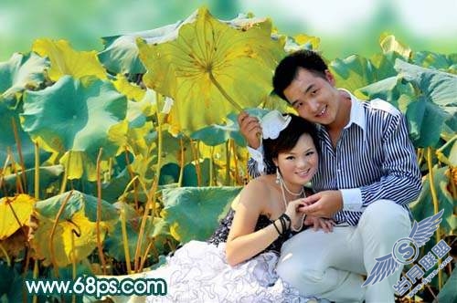 Photoshop调出情侣照片淡淡的青灰色