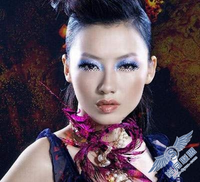 Photoshop人像照片中眼影和唇彩的修饰技法