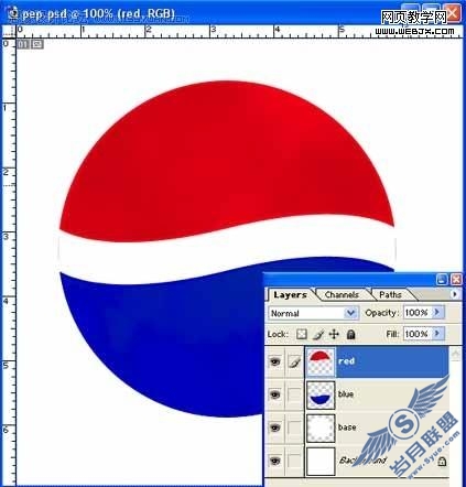 Photoshop制作百事可乐Logo标志