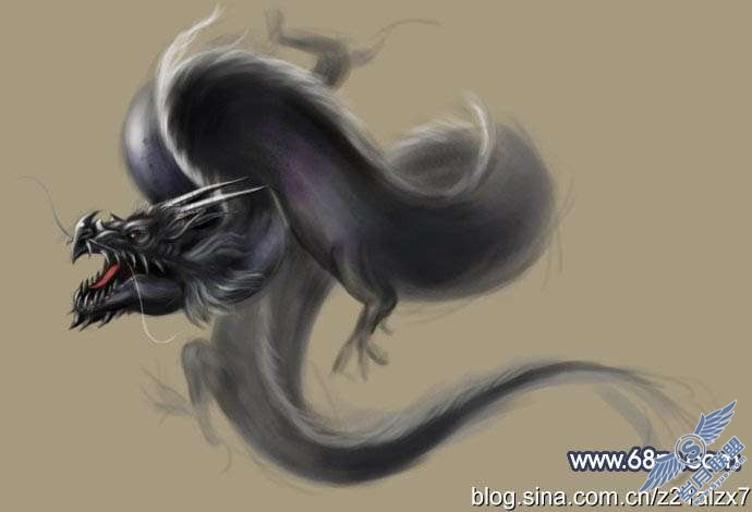 Photoshop鼠绘实例:制作酷黑色龙【图】_