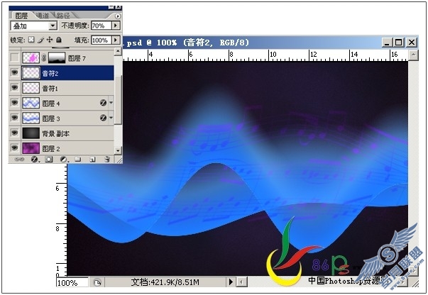 PhotoShop教程:绘制吉他音乐海报