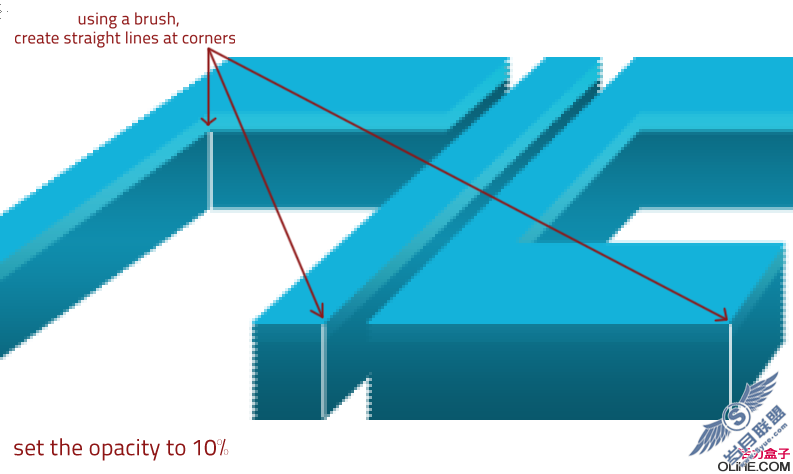 Photoshop文字特效:制作蓝色3D文字【图】_