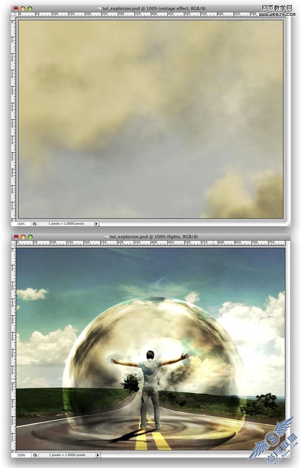 Photoshop经典合成教程:人的能量推翻汽车