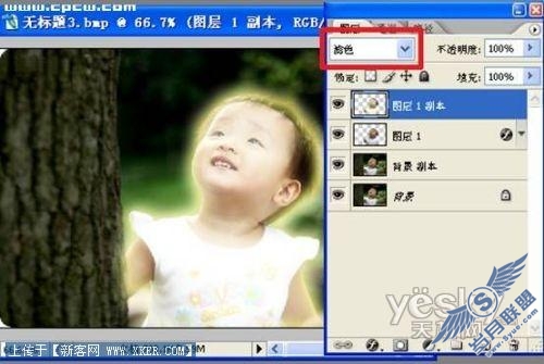 Photoshop照片特效处理:发光的天使宝贝