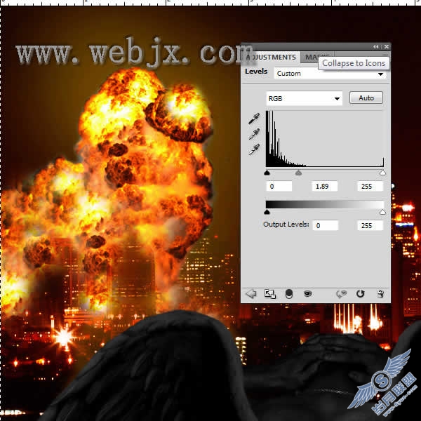 Photoshop照片合成:恶魔炸毁城市特效