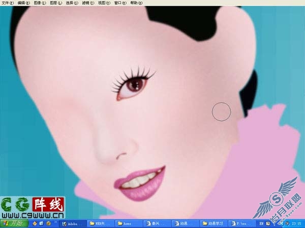 Photoshop鼠绘漂亮的紫色婚纱美女