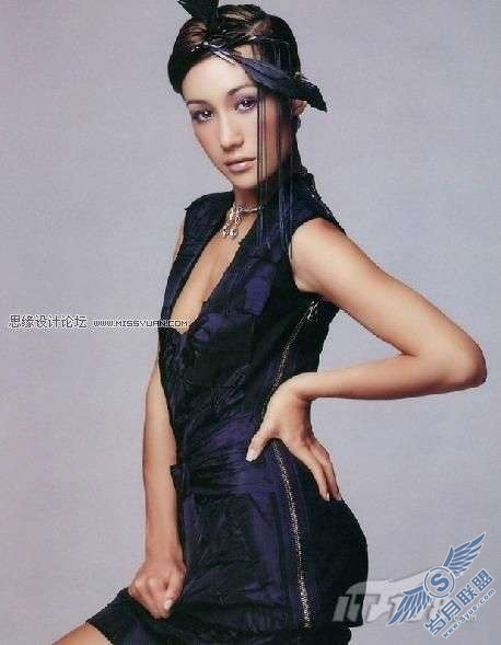 photoshop照片处理：制作绚丽环绕美女的光环效果_