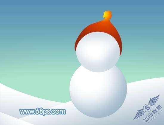Photoshop制作可爱的卡通雪人教程【图】_