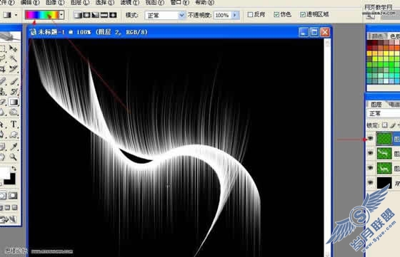 Photoshop用滤镜制作绚丽漂亮光线【图】_