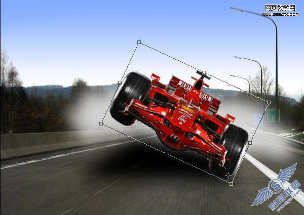 Photoshop照片合成教程:着火的疯狂F1赛车