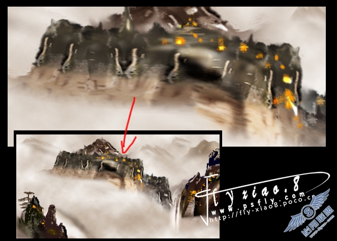 PhotoShop制作山水画