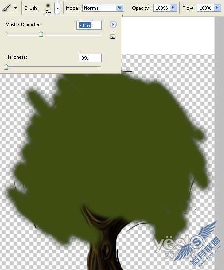 用Photoshop绘制枝繁叶茂的大树_天极软件