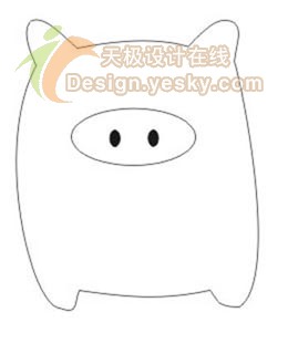 用CorelDraw绘可爱黑白猪图案(图七)