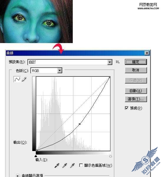 Photoshop处理人物头像成阿凡达电影中外星人【图】_