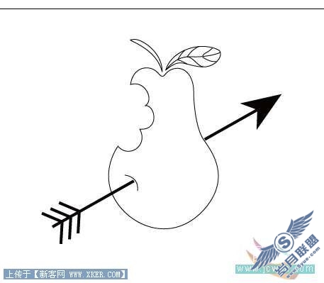 Illustrator鼠绘教程:简单绘制箭头穿过梨的效果