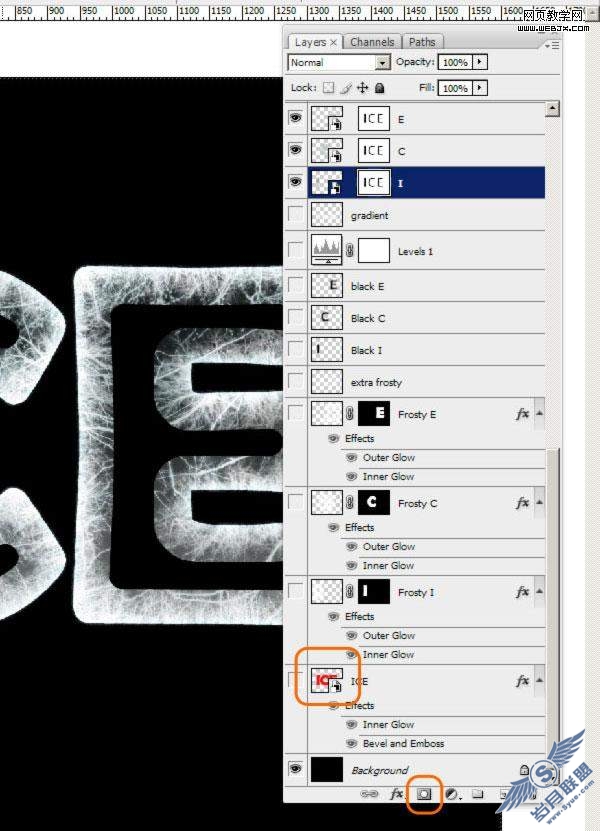 Photoshop教程:打造冰冻的冰雪文字效果