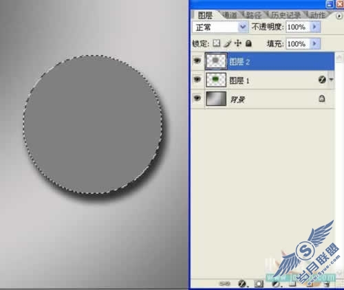 Photoshop初学者实例教程:磨砂玻璃按钮简单做